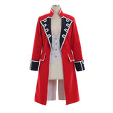 Stylish Red Wool Pirate Coat with Black Cuffs for Women – Halloweez Napoleon Jacket Style Costume - Halloweez